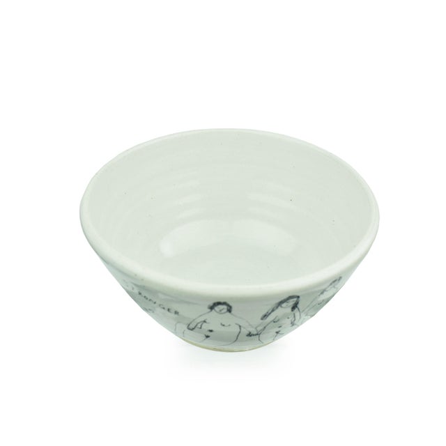 Contemporary Contemporary Female Solidarity and Empowerment "Stronger Together" Hand-Painted Studio Pottery Ceramic Bowl - Signed For Sale - Image 3 of 5