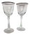 Vintage Double Line Platinum Rim Crystal Wine Glasses - a Pair For Sale