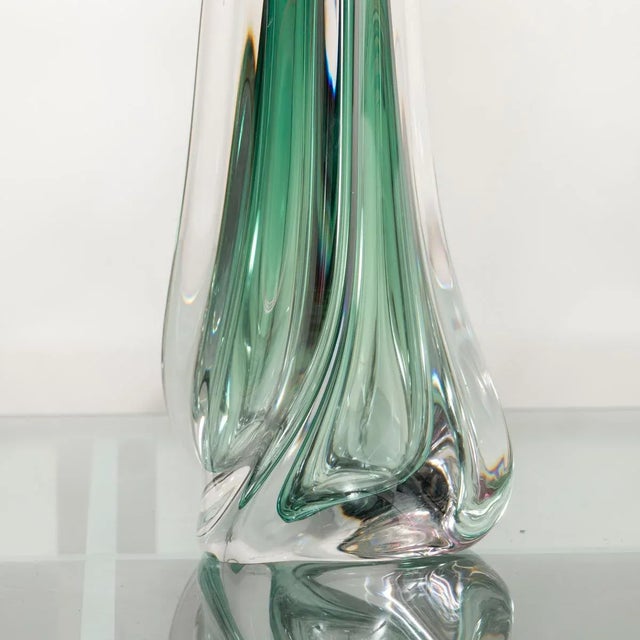 Transparent Vintage Pair of Amorphic Sommerso Murano Glass Lamps For Sale - Image 8 of 9