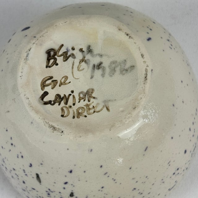 Ceramic Vintage Signed Exclusively Made Ceramic Egg Shaped Lidded Canister For Sale - Image 7 of 7