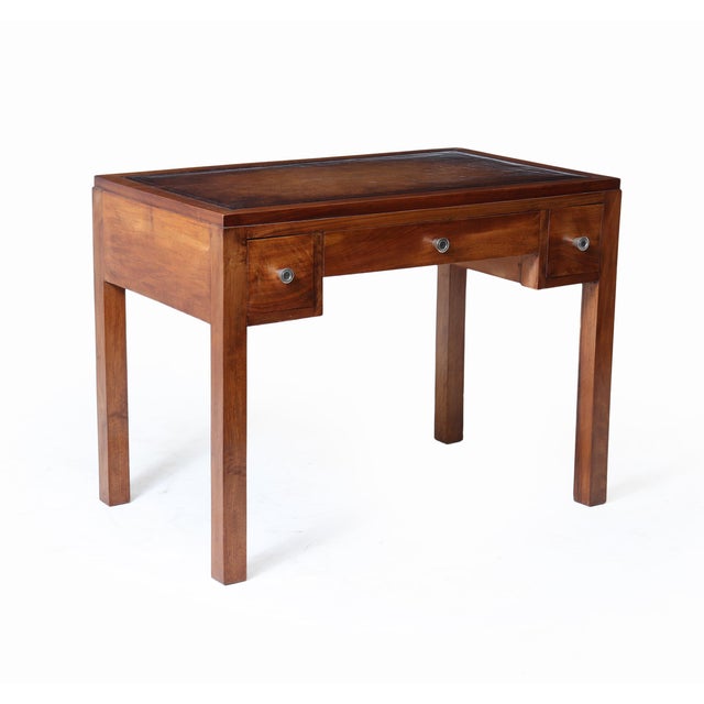 French Art Deco Walnut Writing Desk, 1930 For Sale - Image 3 of 17