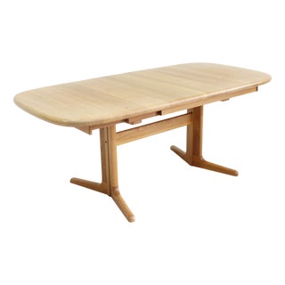 Vintage Danish Oval Extendable Dining Table in Wood, 1960s For Sale