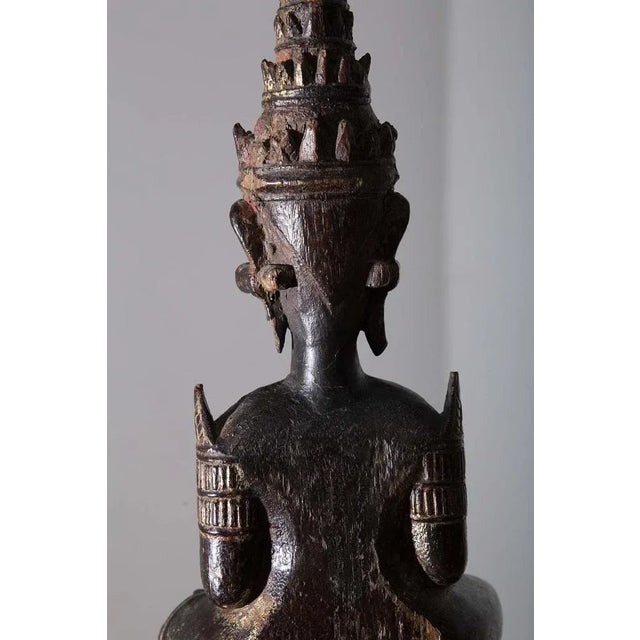 Thai Artist, Sculpture of Buddha, 19th Century, Walnut For Sale - Image 4 of 11