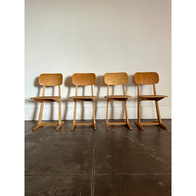 Mid-Century Modern Vintage 1960's Mid Century Beechwood Dining Chairs For Sale - Image 3 of 18