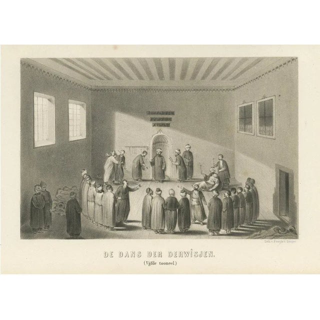 Dozy, Islamic Ritual with Whirling Dervishes Ceremony Scene V, 1863, Lithograph For Sale - Image 10 of 10