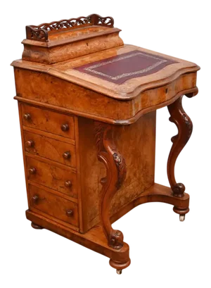 Victorian Davenport Desk in Burr Walnut, 1860s