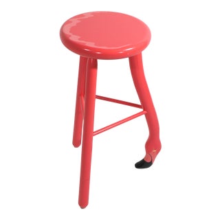 Pink Flamingo Stool by John Sollinger Vermont Sled Company 1987 For Sale