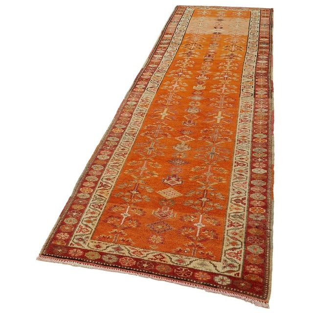 Vintage Handmade Runner Rug For Sale - Image 3 of 7