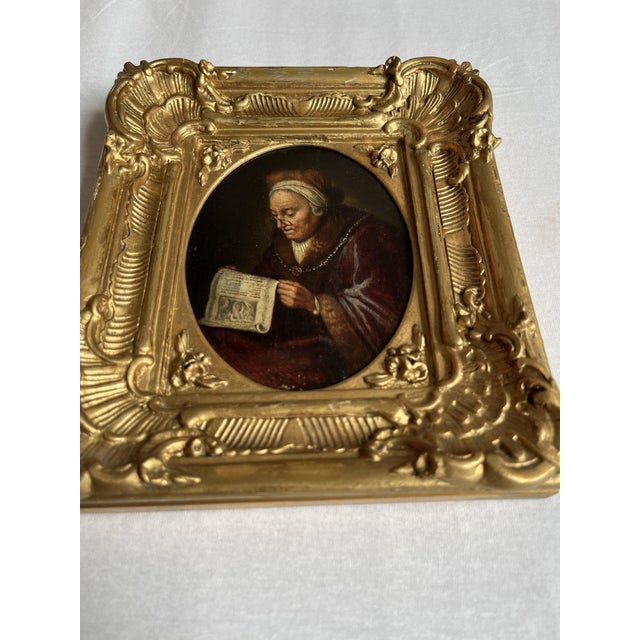 After Gerrit Dou, Figurative Composition, 19th Century, Oil Painting on Panel, Framed For Sale - Image 4 of 9