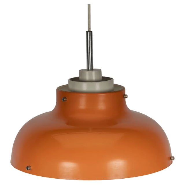Scandinavian Orange Pendant Lamp, 1960s For Sale