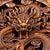 Mid 20th Century Vintage Chinese Boxwood Dragon Screen | Hand-Carved Table Screen With Gemstone Inlay For Sale - Image 5 of 9
