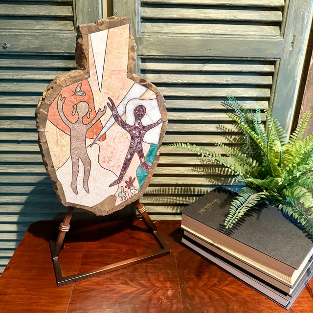 Joseph A. De Castro "Tribal Jar" Native American Southwest Sculpture Stone Inlay Vessel For Sale - Image 10 of 11