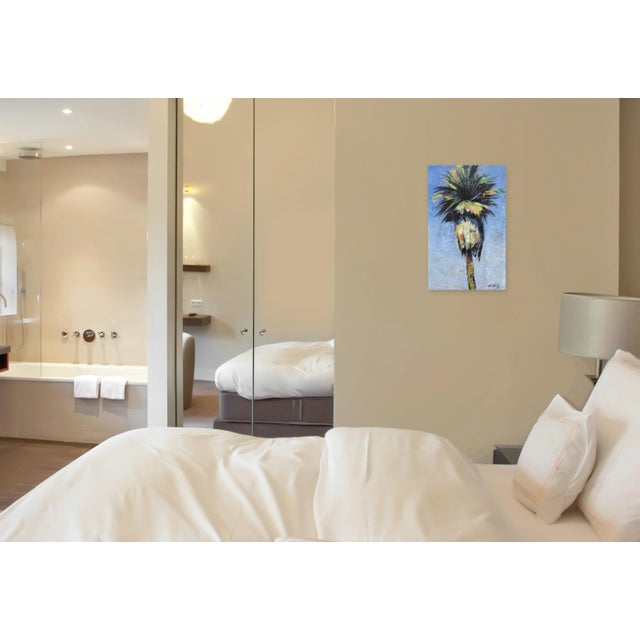 Blue Dazzle Blue - Contemporary Botanical Acrylic Palm Tree Ocean Sky Original Painting on Canvas Abstract Realism Art by Kathleen Keifer For Sale - Image 8 of 8