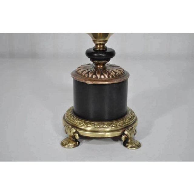 Vintage French Empire Style Small Bronze Urn Form Boudoir Vanity Desk Table Lamp For Sale - Image 4 of 10