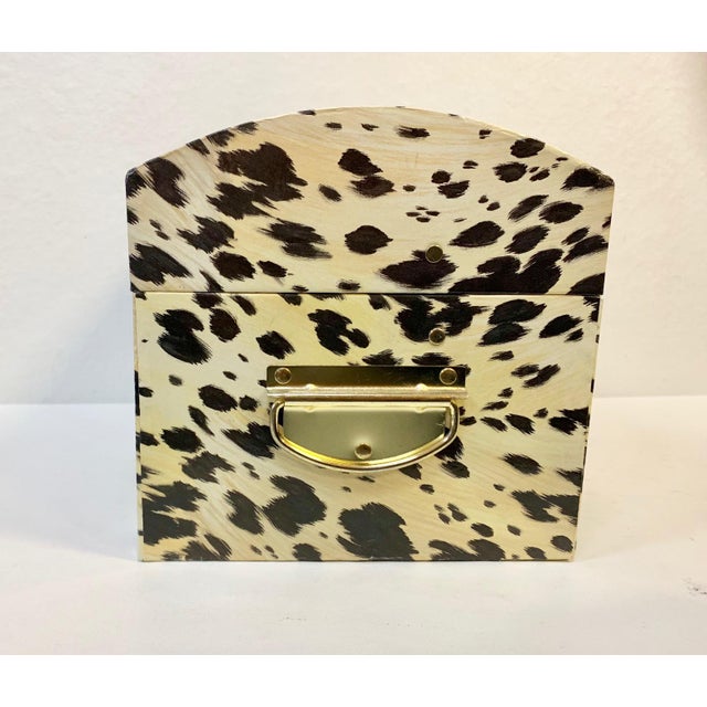 Oversized Cowhide Print Jewelry Storage Box Chairish