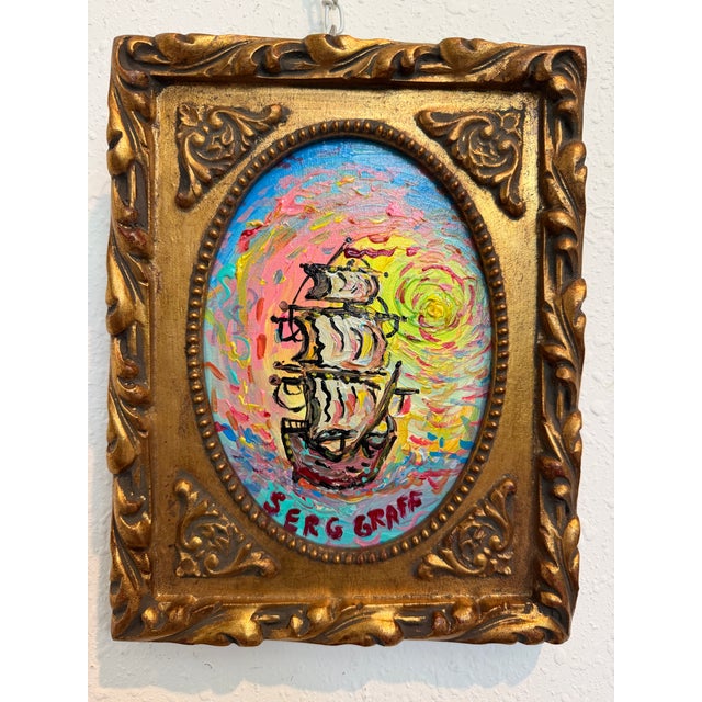 Serg Graff "Dawnstar" Seascape Acrylic Painting Sailing Ship Nautical Art For Sale - Image 9 of 9
