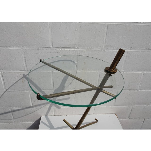 Bronze and Glass Side Table in the style of Felix Agostini, 1970s For Sale - Image 4 of 18