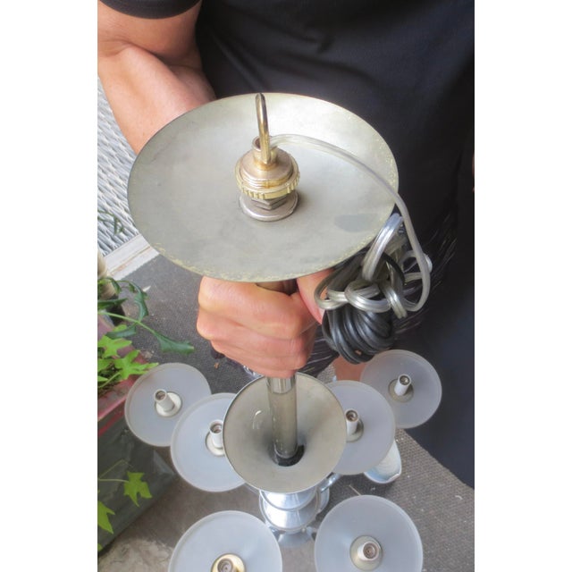 Vintage Arts Deco 8 Light Chrome Chandelier For Sale - Image 14 of 15