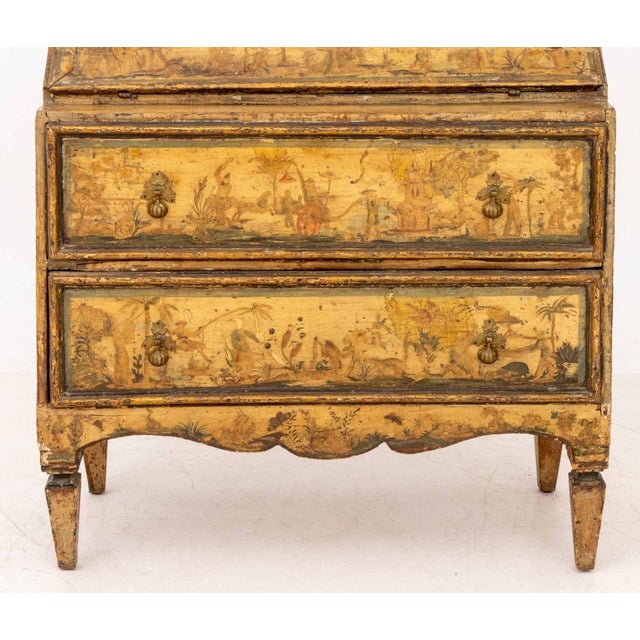 Wood Venetian Chinoiserie Painted Secretaire For Sale - Image 7 of 14