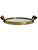 20thC. Mid-Century Modern Brass and Wood Oval Serving Tray With Mirrored Glass For Sale - Image 11 of 12