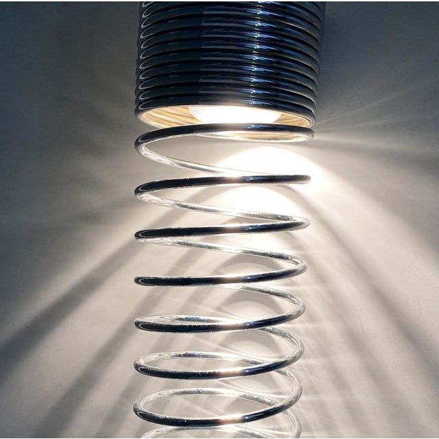 Italian Modern Metal Elastic Molla Ceiling Lamp by Angelo Mangiarotti for Candle, 1974 For Sale - Image 6 of 14