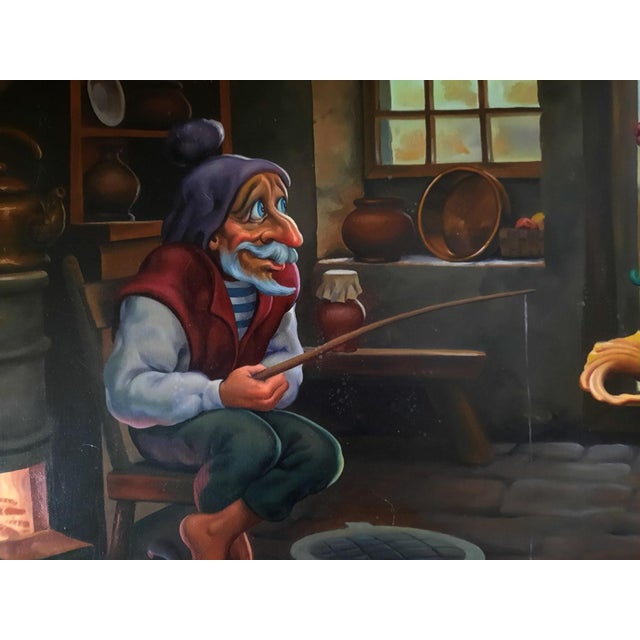 The Fisherman and the Magic Fish Original Oil Painting on Canvas by Alexander Kozelsky For Sale - Image 4 of 7