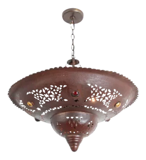 Handcrafted Moroccan Metal Chandelier with Moorish Design