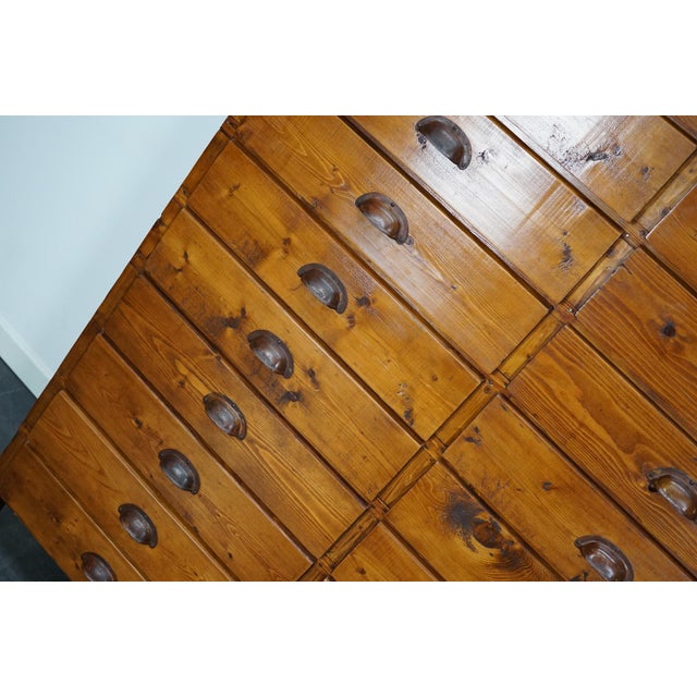 Dutch Pine Industrial Apothecary / Workshop Cabinet, 1950s For Sale - Image 11 of 18