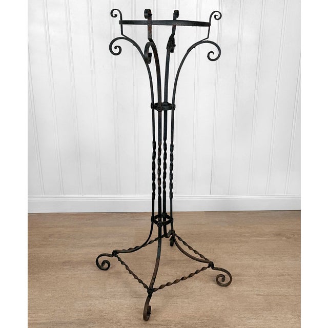 Victorian Antique Victorian Wrought Iron Garden Plant Stand - 42" For Sale - Image 3 of 12