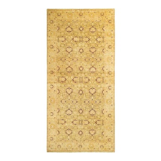 Mogul Collection Hand-Knotted Runner - Green 6' 1" x 13' 0" For Sale