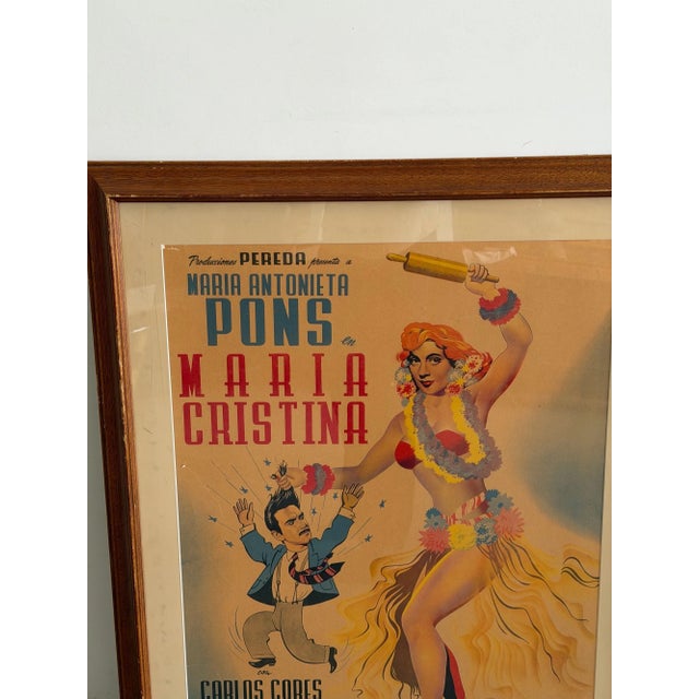 1980s Vintage “Maria Cristina” Framed Film Poster For Sale - Image 5 of 12