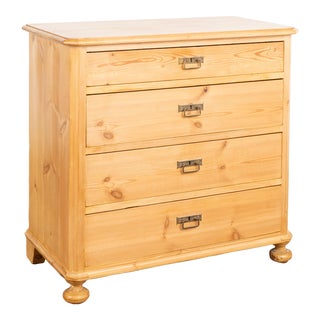 Pine Chest of Four Drawers, Denmark Circa 1880 For Sale
