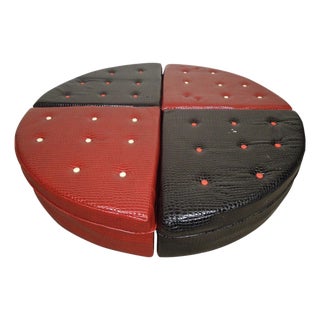Impressive Midcentury Four-Piece Snake Skin Ottoman For Sale