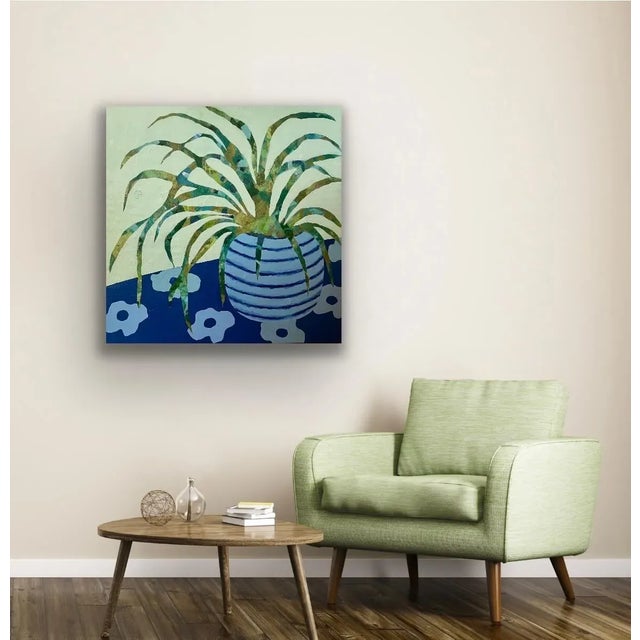 Spider Plant With Floral Tablecloth For Sale In Boston - Image 6 of 10