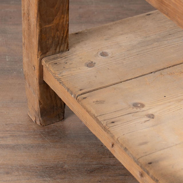 Late 19th Century Hungarian Pine Work Table or Kitchen Island With Lower Shelf For Sale - Image 12 of 14