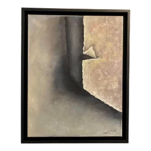 “Torn” Contemporary Abstract Oil Painting by Sandra Wright, Framed