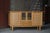 Metal Danish Oak Sideboard with Leaded Glass Doors by Henning Kjærnulf, Denmark, 1960s For Sale - Image 7 of 18