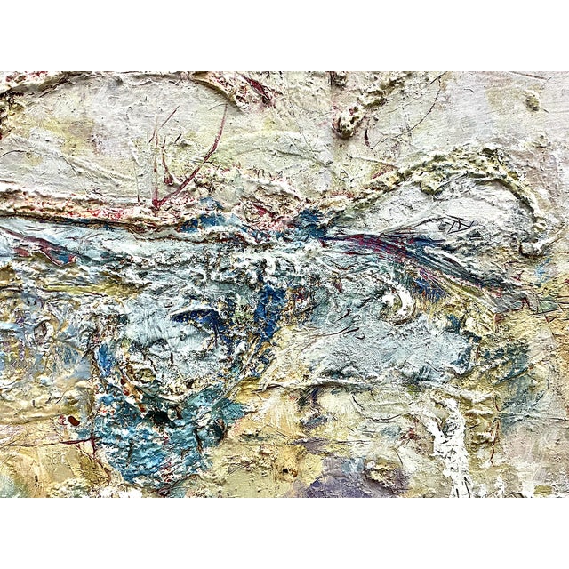 Light Gray Mid-Century Modern “Tidepool-Esque” Abstract Painting For Sale - Image 8 of 9