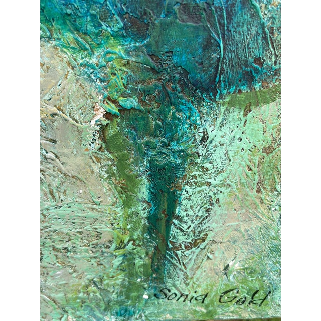 "Crimson Solitude" Original Oil Large Painting by Sonia Gold For Sale - Image 11 of 11