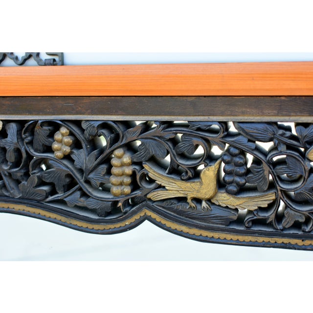 Chinese Mirror With Antique Carving Grapevine Wealth For Sale - Image 13 of 14