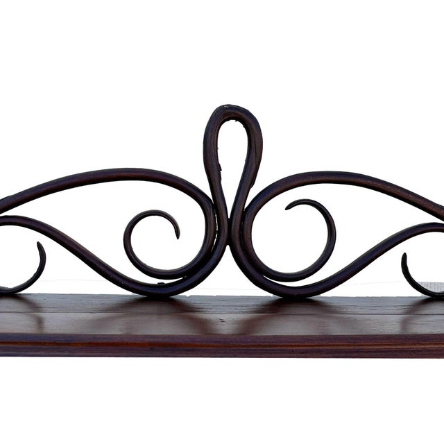 Wood Mid 19th Century Vienna Secession Scrolling Oak Waterfall Étagère by Gebrüder Thonet, Attributed For Sale - Image 7 of 12