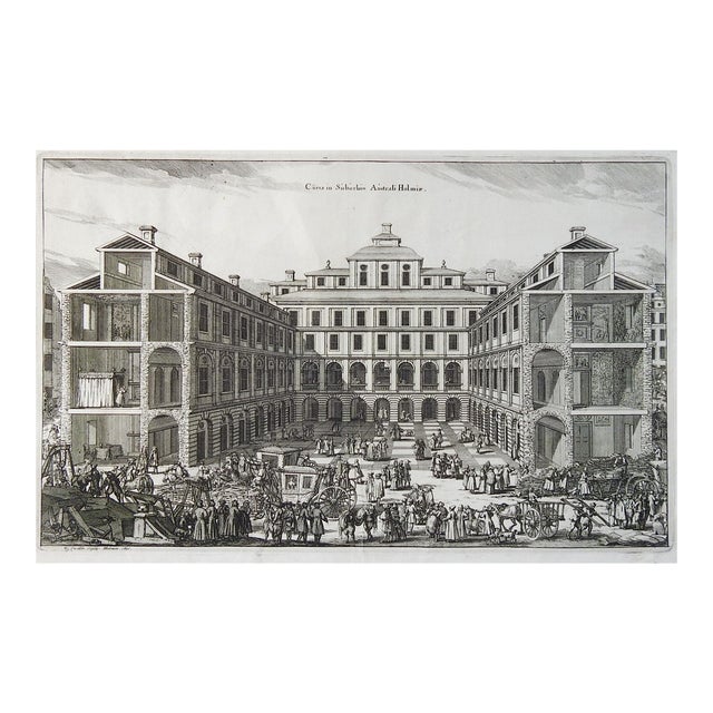 1691 Architectural Engraving of the Stockholm Courthouse For Sale