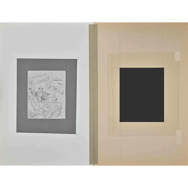 Celestine Nanteuil, Nicolas Flamel, Drawing, 1850s For Sale - Image 3 of 4