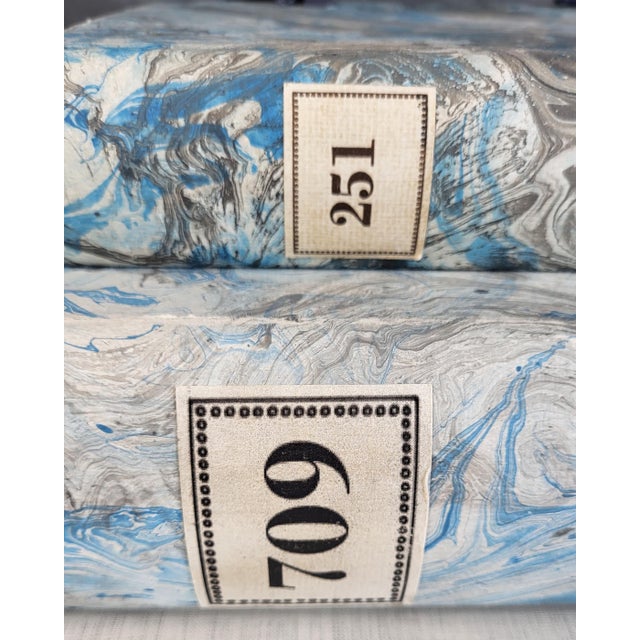 Late 20th Century Hand Painted Marble Decorative Book Boxes - A Pair For Sale - Image 12 of 12