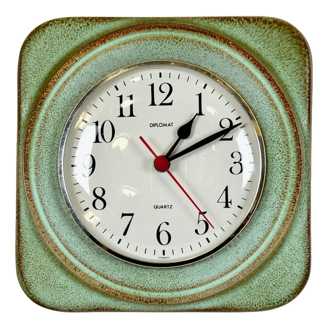 Ceramic Kitchen Wall Clock from Diplomat, 1960s For Sale