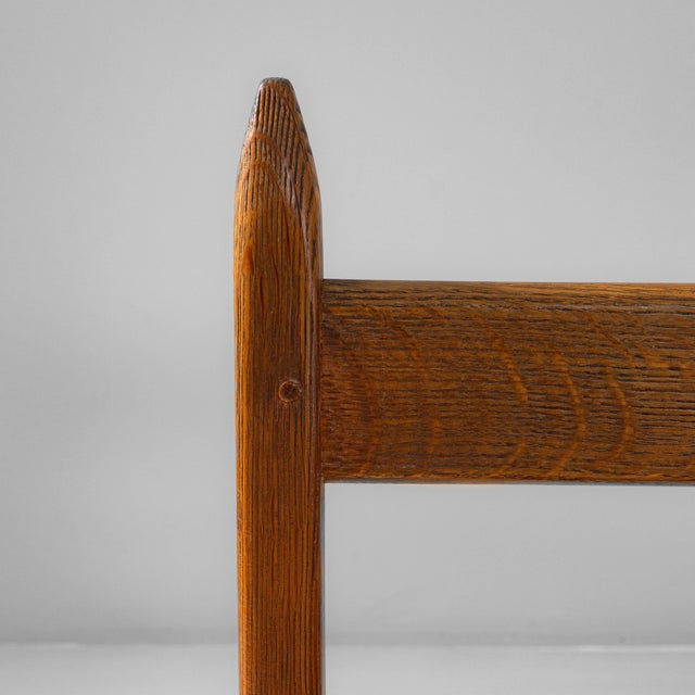 1970s French Brutalist Oak Dining Chairs In Original Patina - Set of 6 For Sale - Image 4 of 18