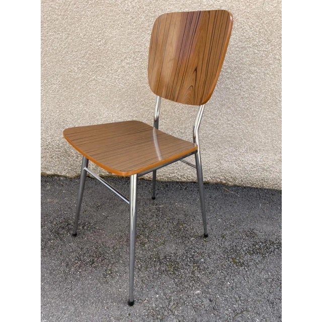 Light Yellow & Brown Formica Dining Table & Chairs Set, 1950s, Set of 5 For Sale - Image 11 of 18