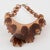 Italian Design Copper Acrylic Bib Necklace Flowers and Pearls For Sale - Image 11 of 13