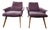 Lounge Chairs in Oak and Velvet, 1950s, Set of 2 For Sale