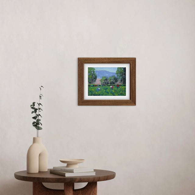 Green Quiet Places & Journeys — Farm Migrant Workers (Original Oil Landscape) For Sale - Image 8 of 18